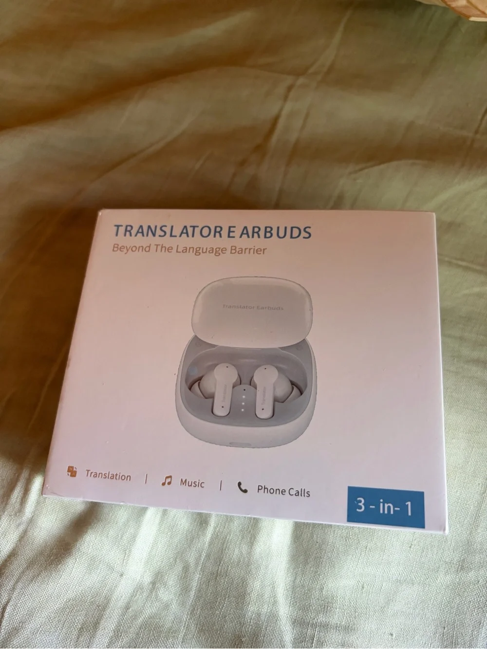 Wireless Translator Earbuds in White - Real-Time Translation & Music